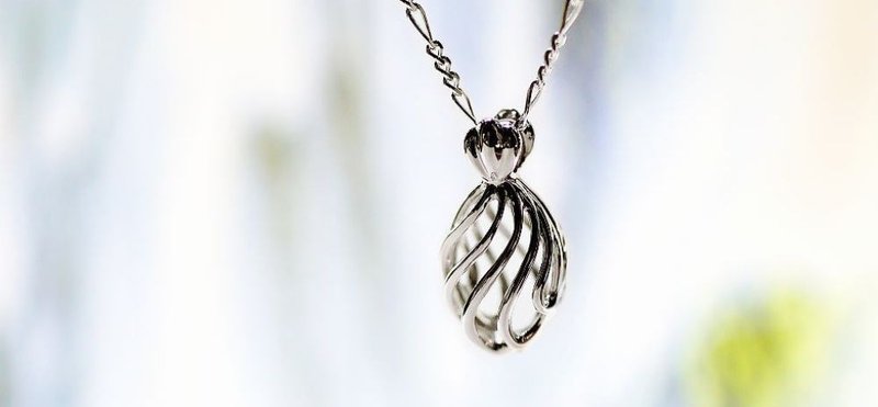 Basket pendant ・ Drop (twist) [Made in Silver925] - 项链 - 其他金属 灰色