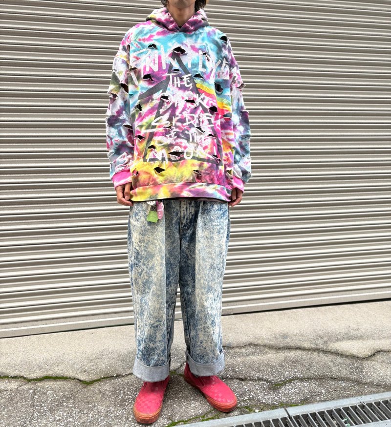 刷破连帽衫 - 女装上衣 - 棉．麻 