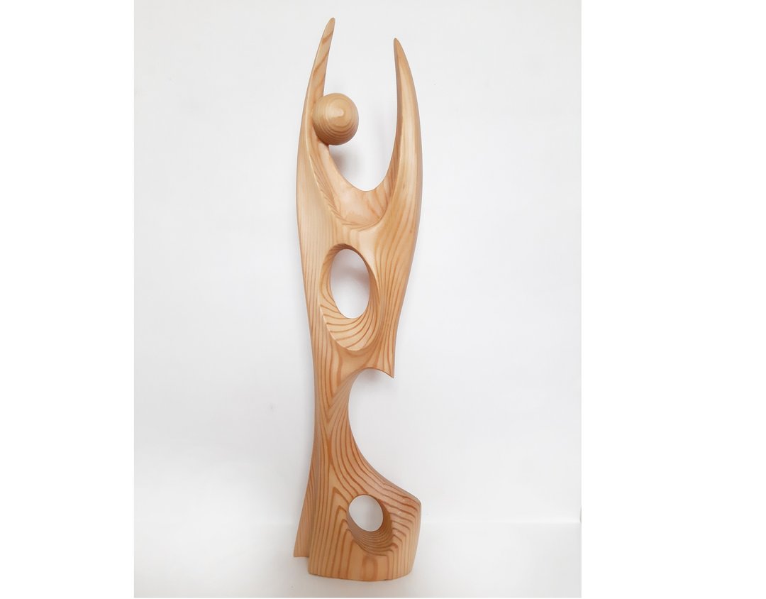 Isadora. Dancing girl ,43 cm height, abstract pine wood carving figurine - 玩偶/公仔 - 木头 
