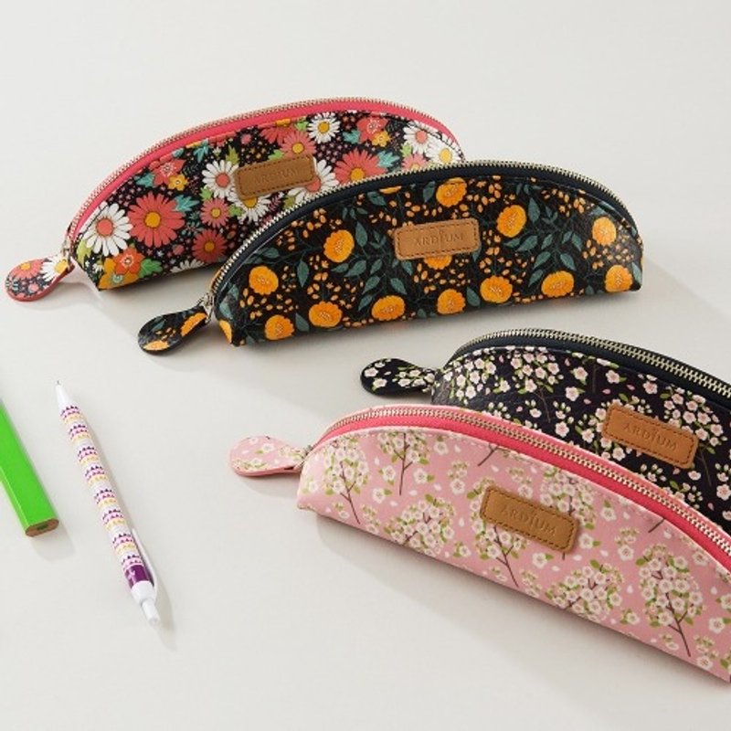 ARDIUM 半月形铅笔盒 - 粉嫩樱花 - 铅笔盒/笔袋 - 真皮 粉红色