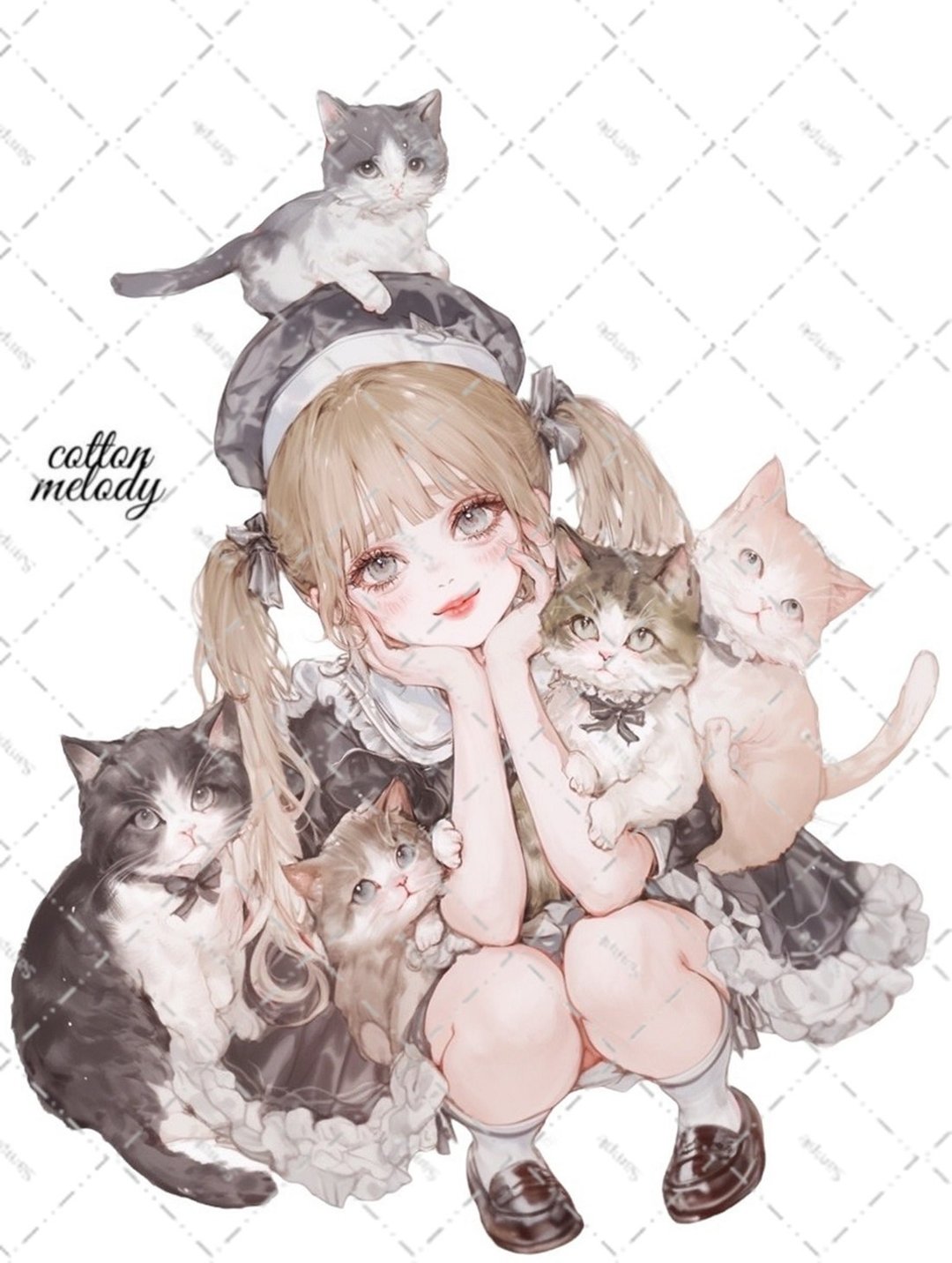 original sticker no.6387 人物贴纸 原创贴纸 女孩贴纸 原创人物贴纸 - 贴纸 - 纸 
