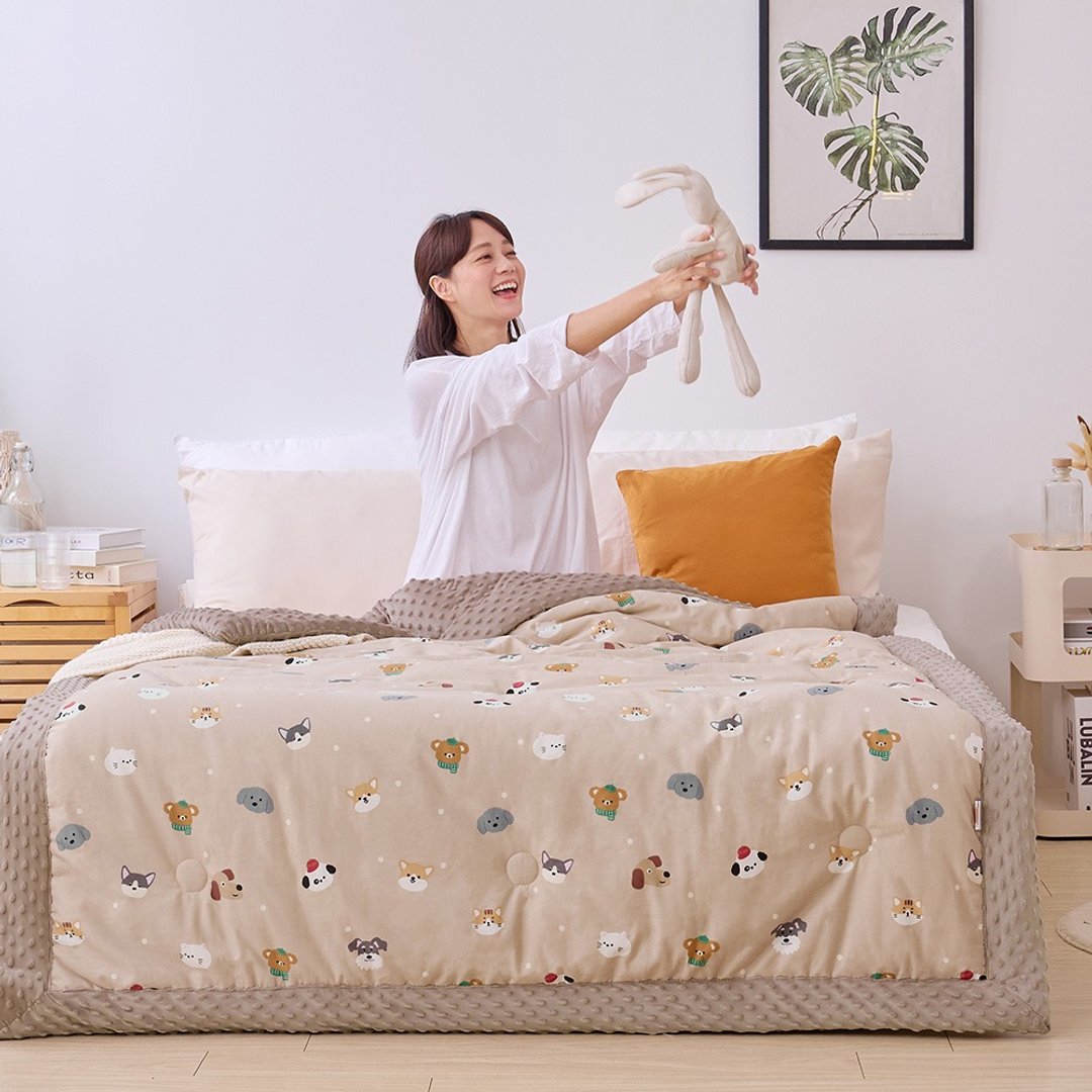 Heat Fi 纯棉豆豆绒大豆抗菌冬被 / 150x200cm / 奶茶乐园 - 被子/毛毯 - 其他材质 多色