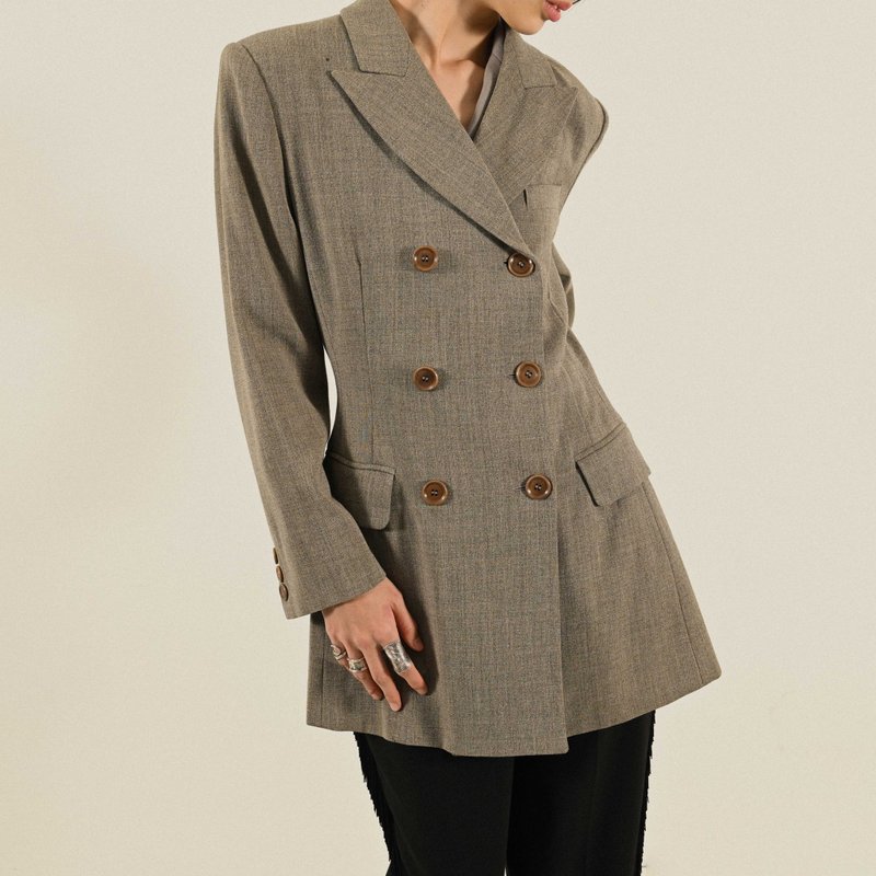 【NaSuBi Vintage】Max Mara意大利制双襟古着西装外套 - 女装休闲/机能外套 - 羊毛 