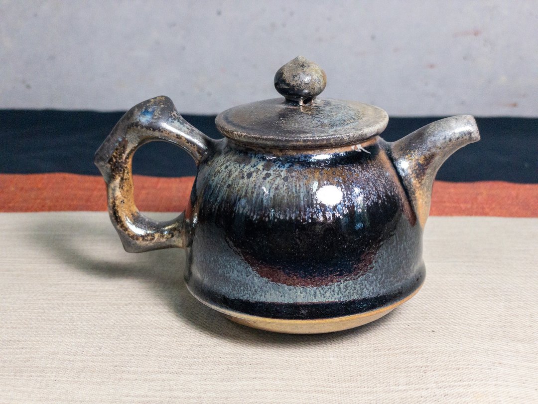 茶壶/正把壶/柴烧/杨博戎/蓝光/落灰 - 茶具/茶杯 - 陶 