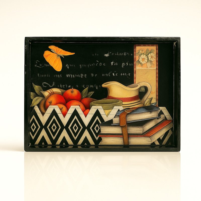 手绘几何花果托盘 - 托盘/砧板 - 木头 