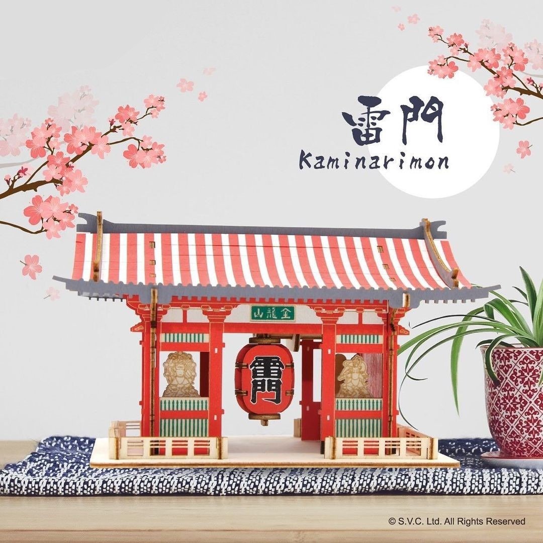 JIgzle 3D 木拼图 - 雷门浅草寺彩色版 | 设计摆设 | 建筑 拼图 - 拼图 - 木头 红色