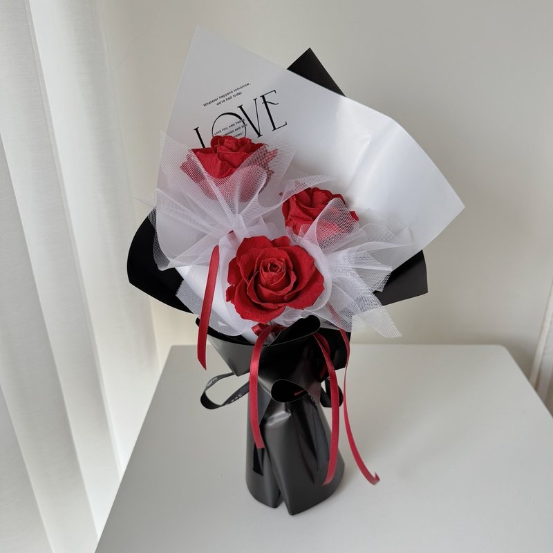 SEE 看见花艺设计|情人节|永生玫瑰 |生日|深红誓言玫瑰花束 - 干燥花/捧花 - 植物．花 