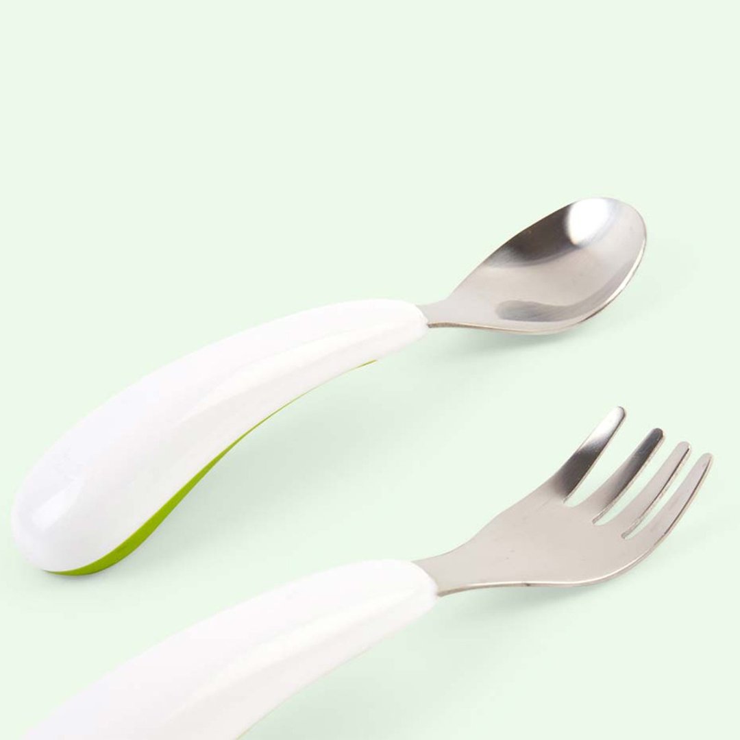 OXO tot 宝宝握叉匙组 / 共4色 - 儿童餐具/餐盘 - 不锈钢 绿色