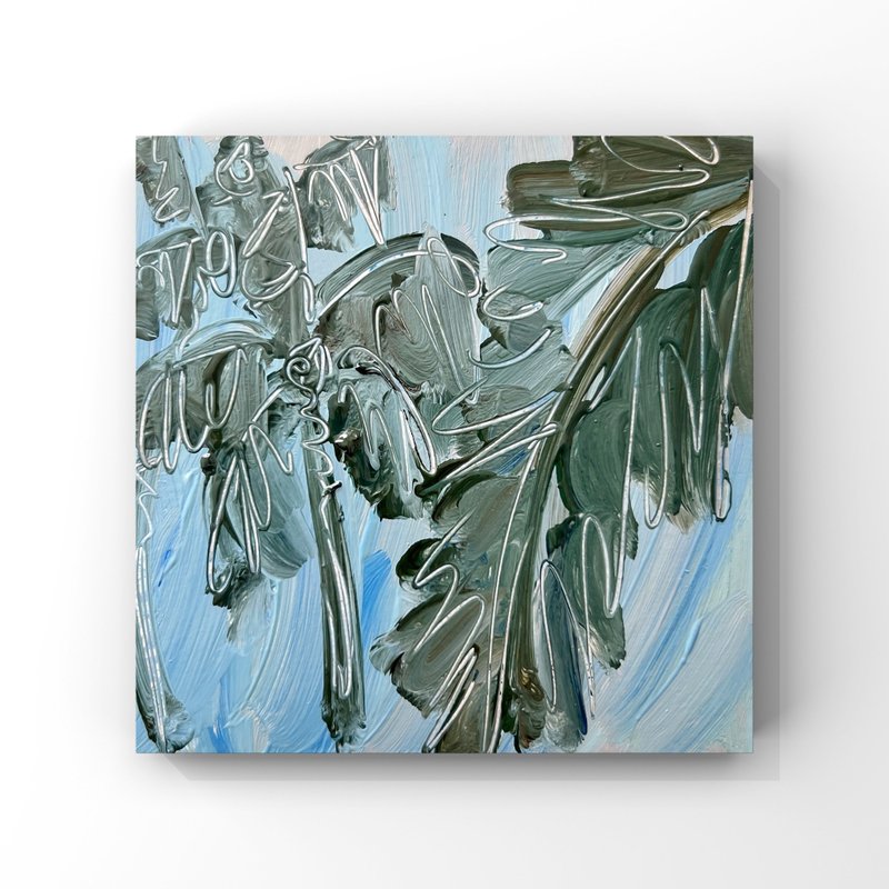 原创油画马尔代夫美学艺术棕榈树棕榈叶艺术海岸艺术 - 海报/装饰画/版画 - 其他材质 多色