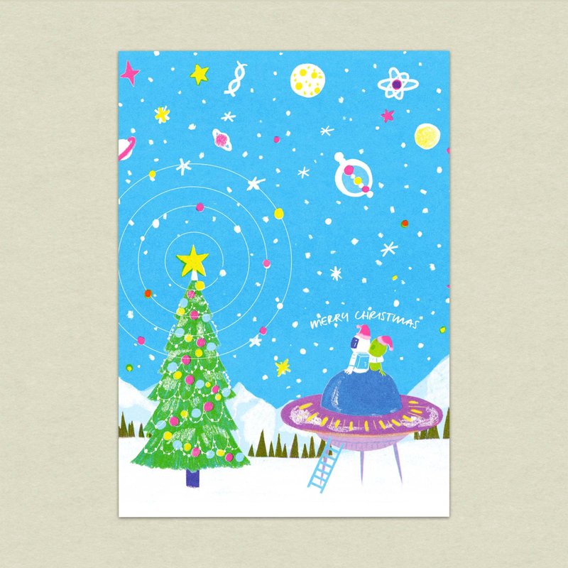 圣诞节/新版外星人/宇宙人/UFO/孔版印刷明信片 - 卡片/明信片 - 纸 多色