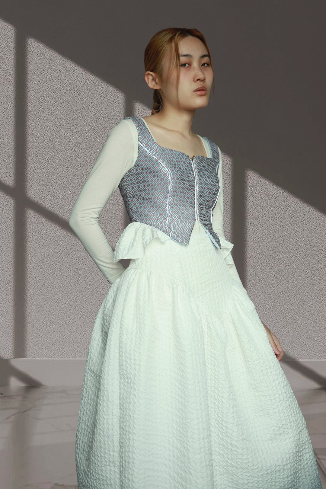 迷幻蝴蝶系列 Corset | 方领背心上衣 四季穿搭 后绑 - 洋装/连衣裙 - 聚酯纤维 蓝色