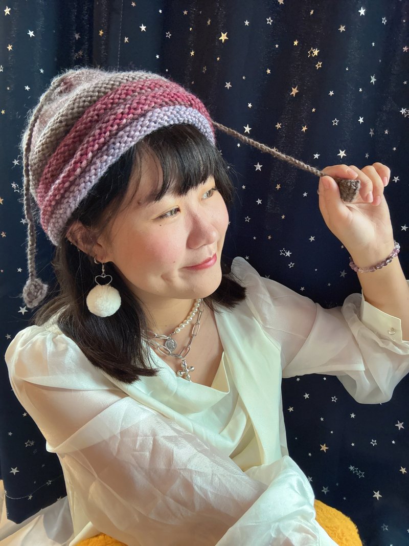 手工编织|毛线系列|造型束口帽 - 帽子 - 羊毛 多色