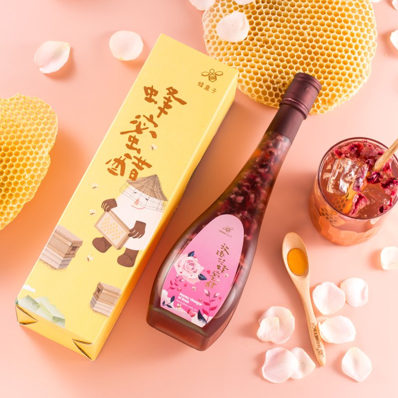 玫瑰花蜂蜜醋500ml - 醋/水果醋 - 玻璃 粉红色
