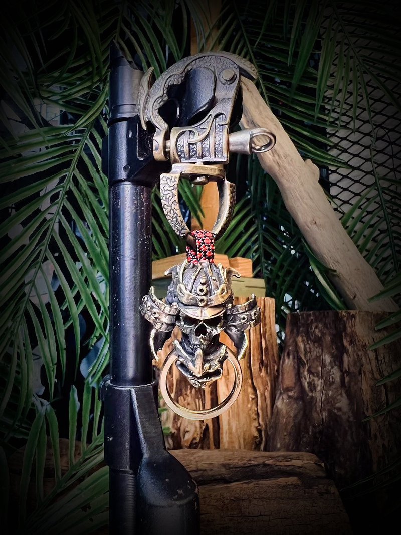 STRING MAN伞绳士-【定制化】伞绳钥匙圈-鬼面武士钥匙圈 - 钥匙链/钥匙包 - 铜/黄铜 