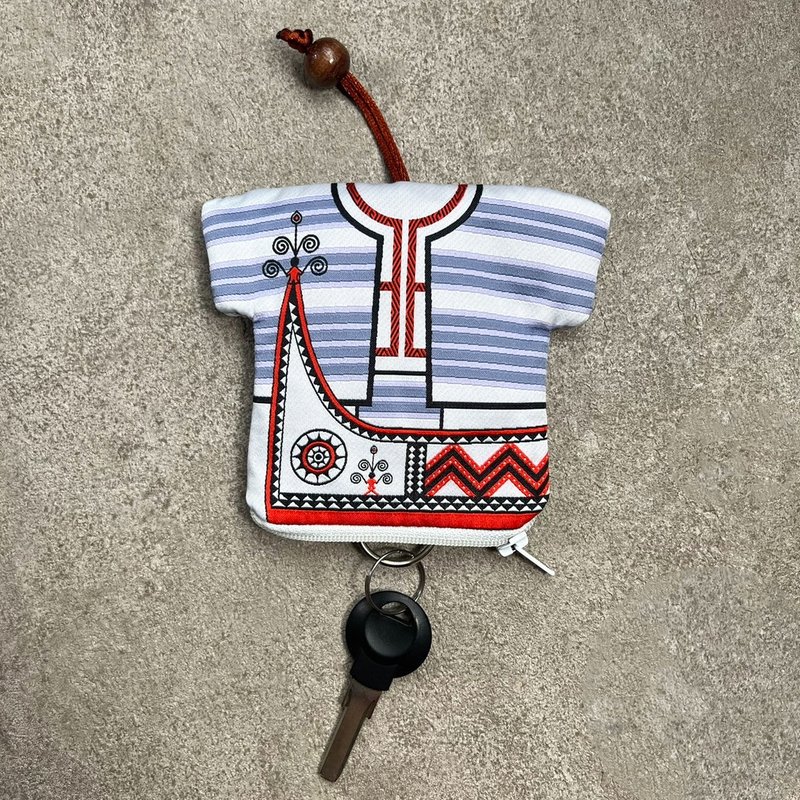 达悟族 | 原创彩绣零钱钥匙包 - 零钱包 - 其他人造纤维 白色