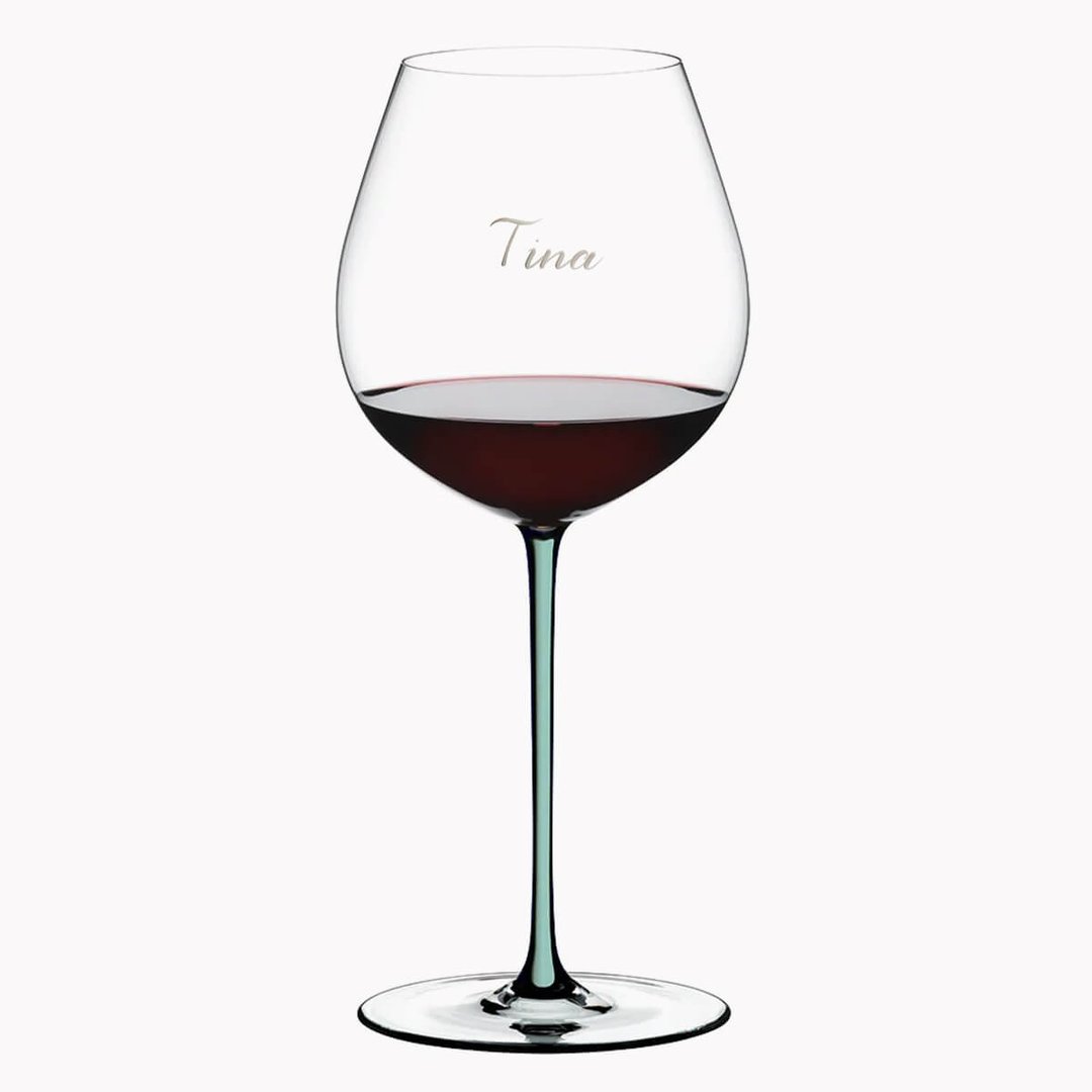 705cc【Riedel刻字】薄荷绿 Fatto A Mano旧世界黑皮诺手工红酒杯 - 酒杯/酒器 - 玻璃 绿色