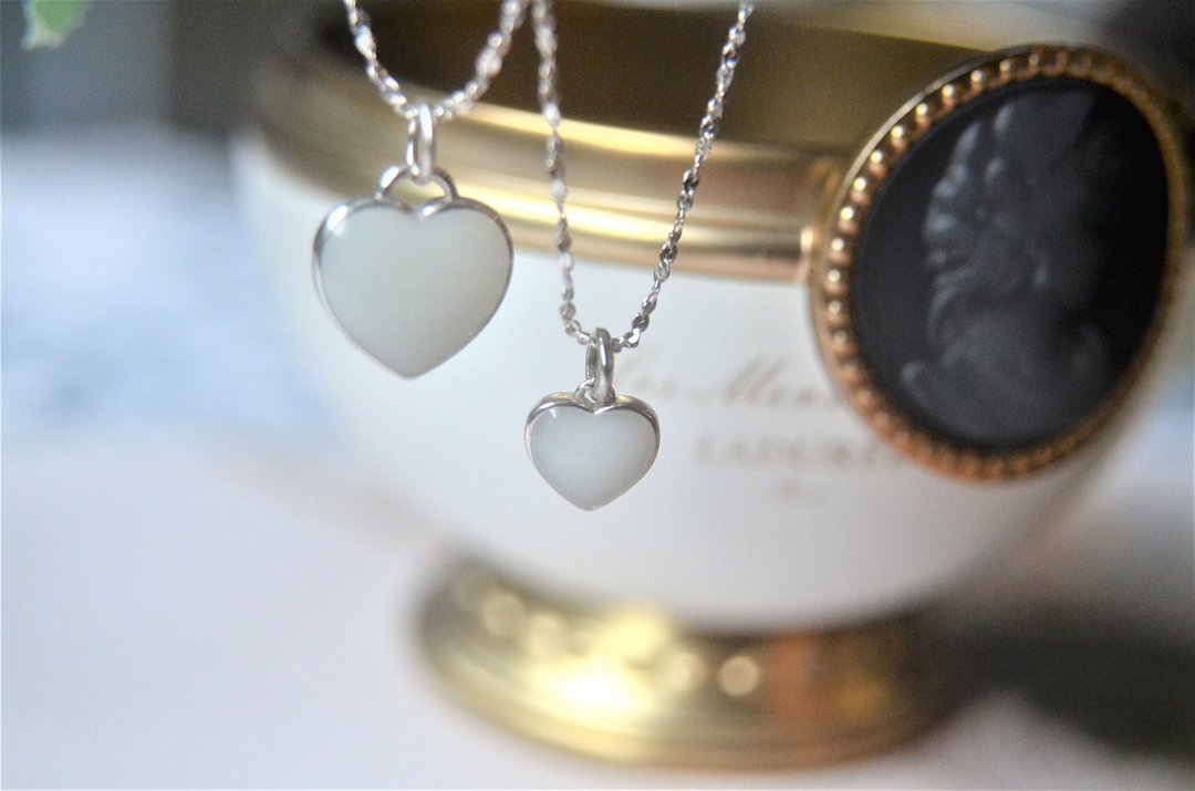 【预购 6 月底】mini me - 925 银爱心母乳饰品 - 项链 - 银 粉红色