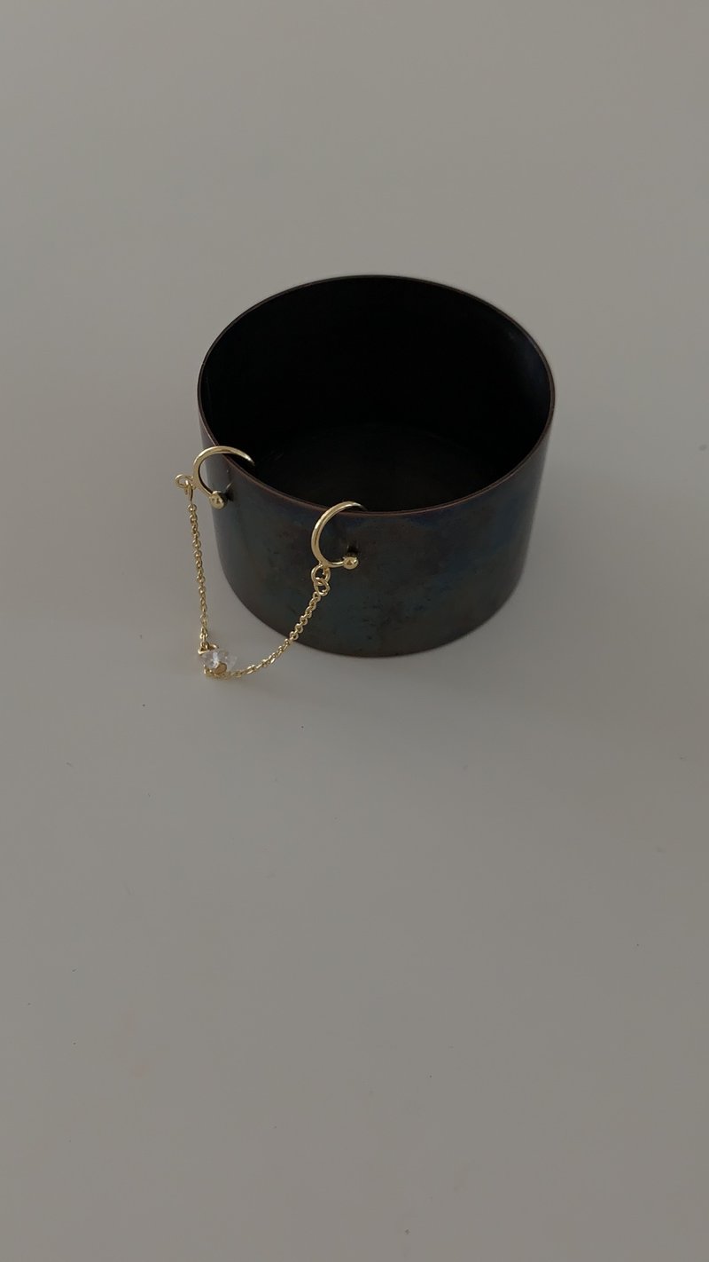 vingtsixplus SS208美钻 耳骨夹 / 天然矿石 夹式 水晶 能量石 - 耳环/耳夹 - 钻石 金色