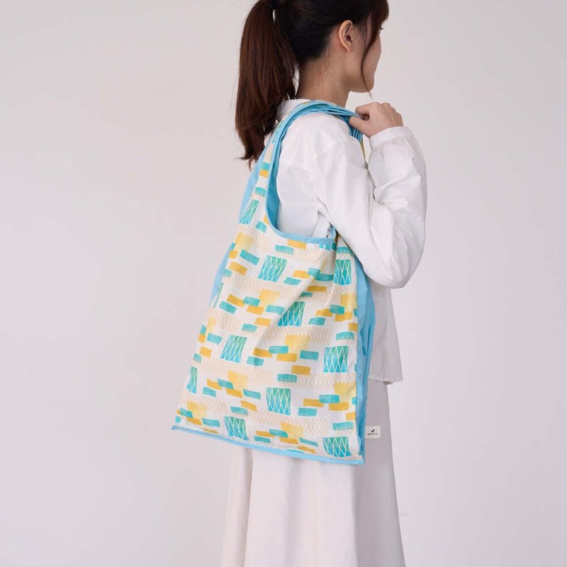 中型侧背背心袋/铁花窗砖墙/莱姆橙黄/经典新色IV - 侧背包/斜挎包 - 棉．麻 黄色