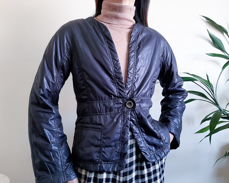 JEAN-LOUIS SCHERRER 风衣夹克灰色蝙蝠袖一粒扣尺寸 38 - 女装休闲/机能外套 - 聚酯纤维 灰色