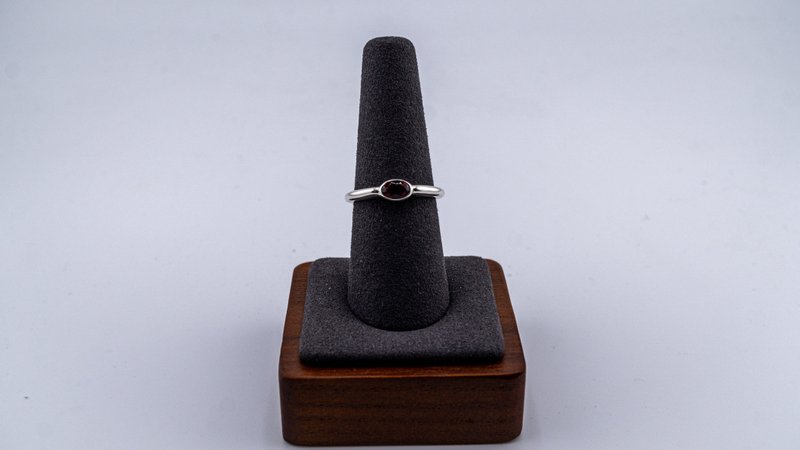 石榴石戒指S-004 - 戒指 - 其他金属 银色