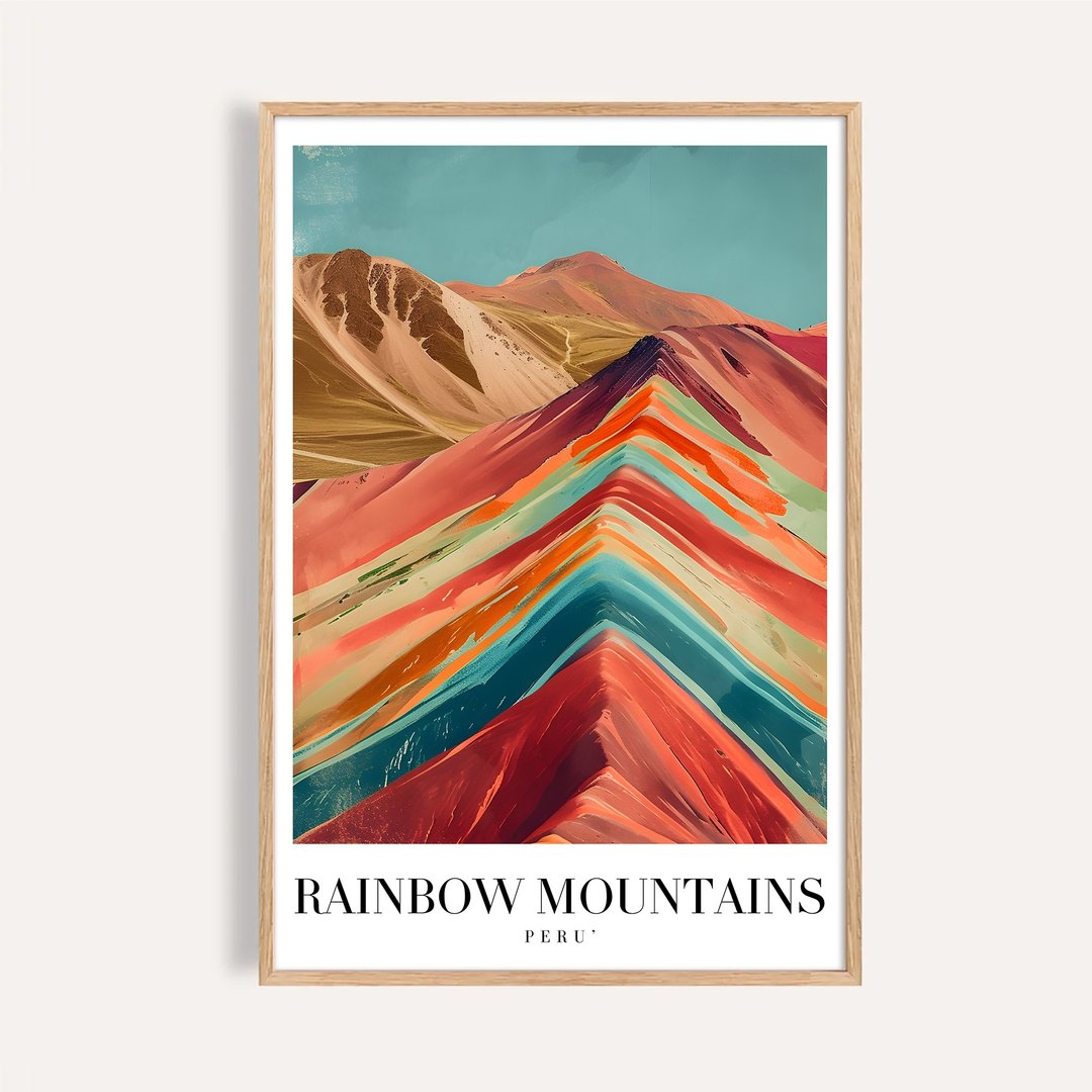 秘鲁彩虹山 Rainbow Mountains of Peru / 自然景观插画海报 挂画 - 海报/装饰画/版画 - 纸 