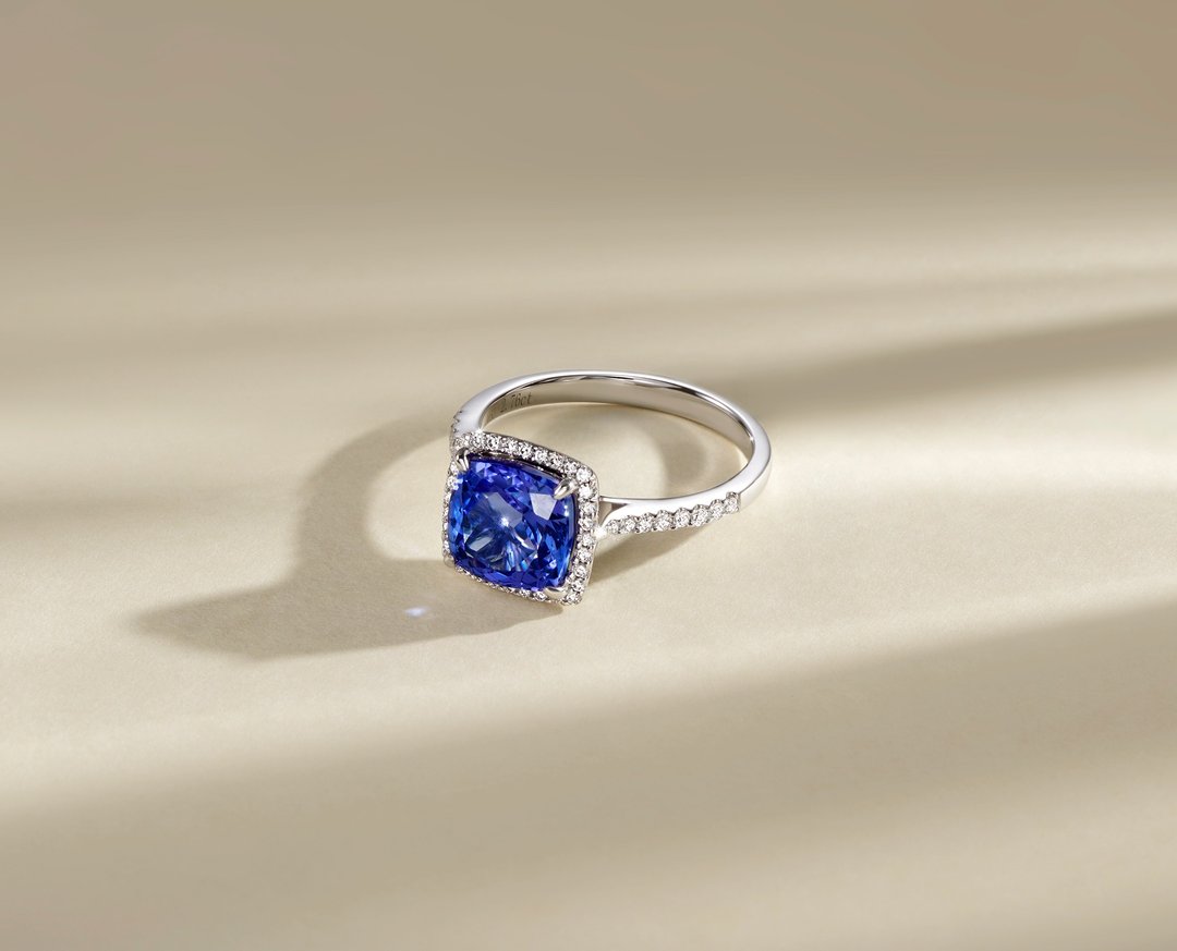 Tanzanite Bianca Gemstone 海洋之心 - 戒指 - 贵金属 银色
