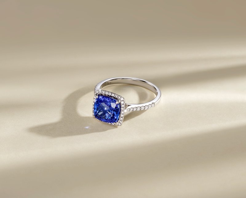 Tanzanite Bianca Gemstone 海洋之心 - 戒指 - 贵金属 银色
