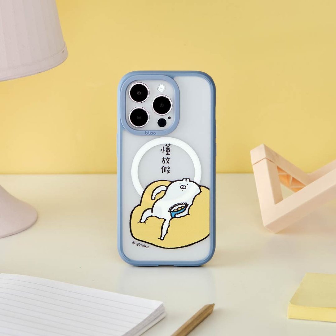 丑白兔沙发马铃薯极光雾透MagSafe iPhone手机壳 - 手机壳/手机套 - 硅胶 黑色