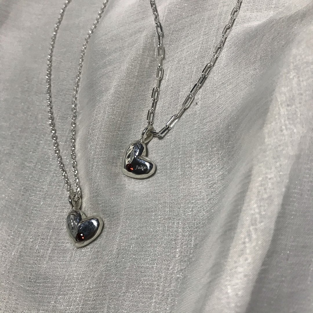 Dear My Love 爱心纯银项链 - 项链 - 纯银 银色