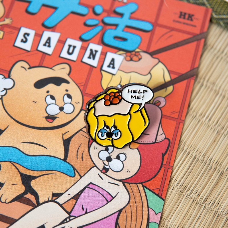 【Pinkoi 线下活动预购商品】小烧卖徽章及明信片限定套装 - 徽章/别针 - 其他金属 黄色
