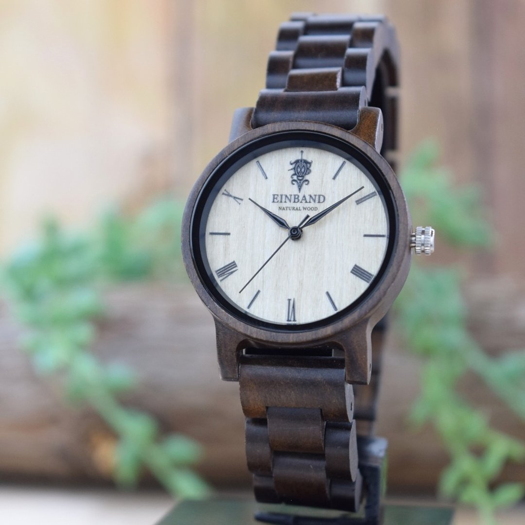 EINBAND Reise Sandalwood 32mm Wooden Watch - 对表/情侣表 - 木头 咖啡色