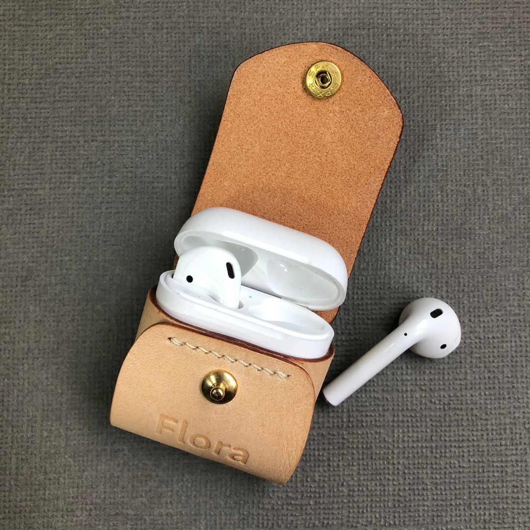 真皮AirPods 保护套 手工皮件 缝线可选色 - 耳机收纳 - 真皮 