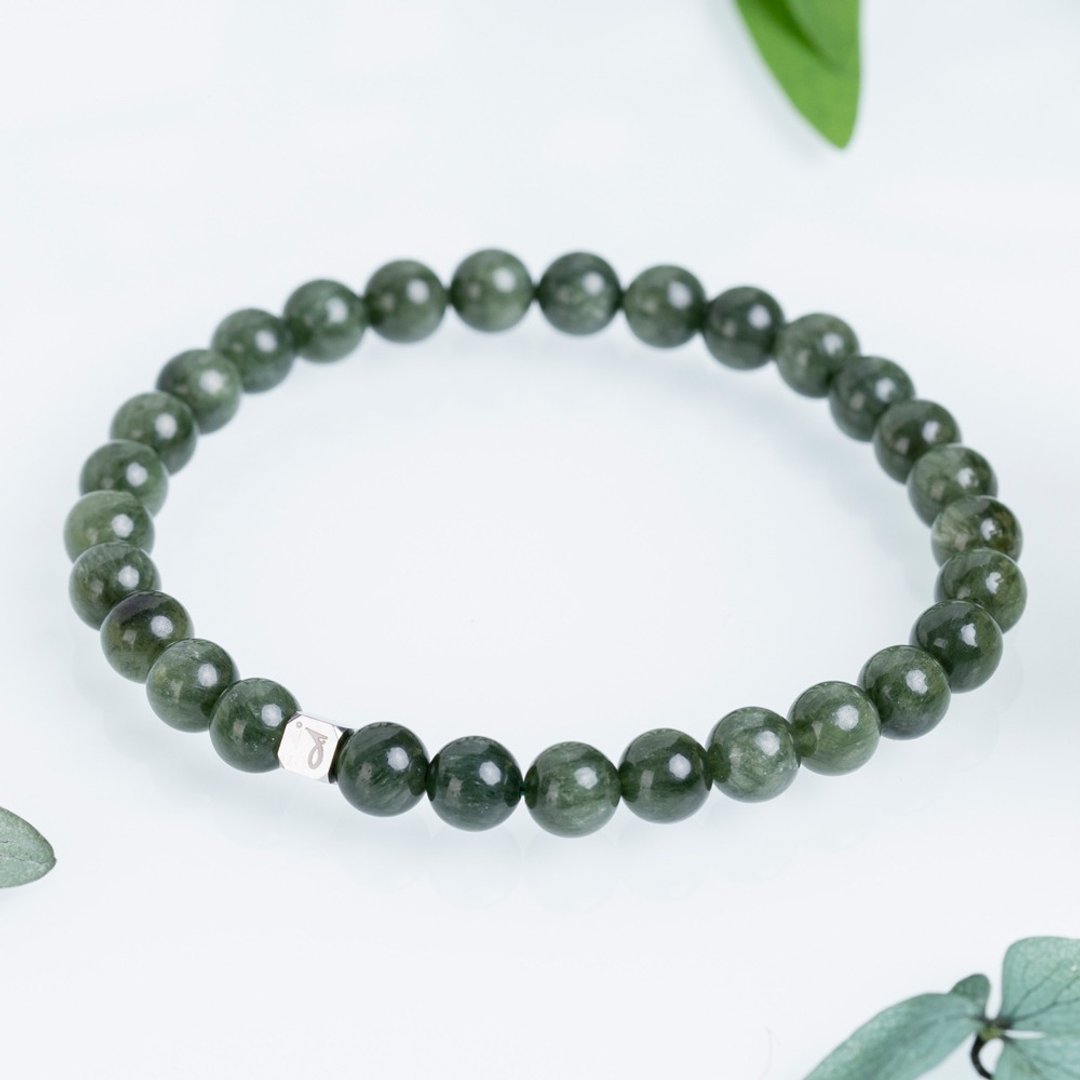 奶油体满丝绿发 | 天然能量手串 6-7mm - 手链/手环 - 水晶 绿色