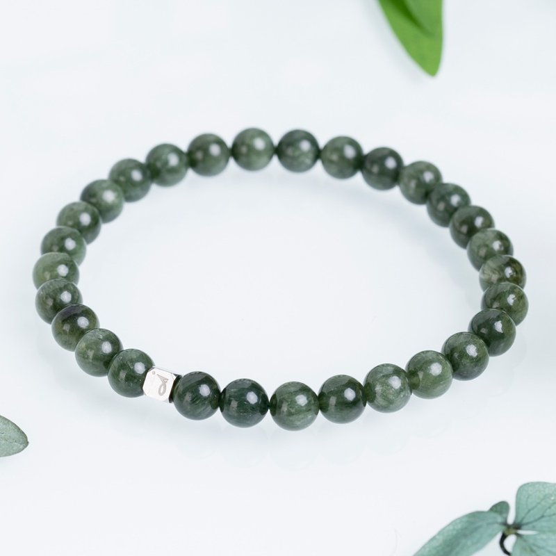 奶油体满丝绿发 | 天然能量手串 6-7mm - 手链/手环 - 水晶 绿色