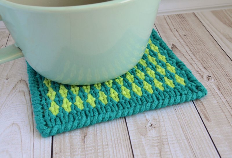 刺绣杯垫棉质翡翠绿马克杯地毯厨房家居装饰 - 杯垫 - 绣线 蓝色