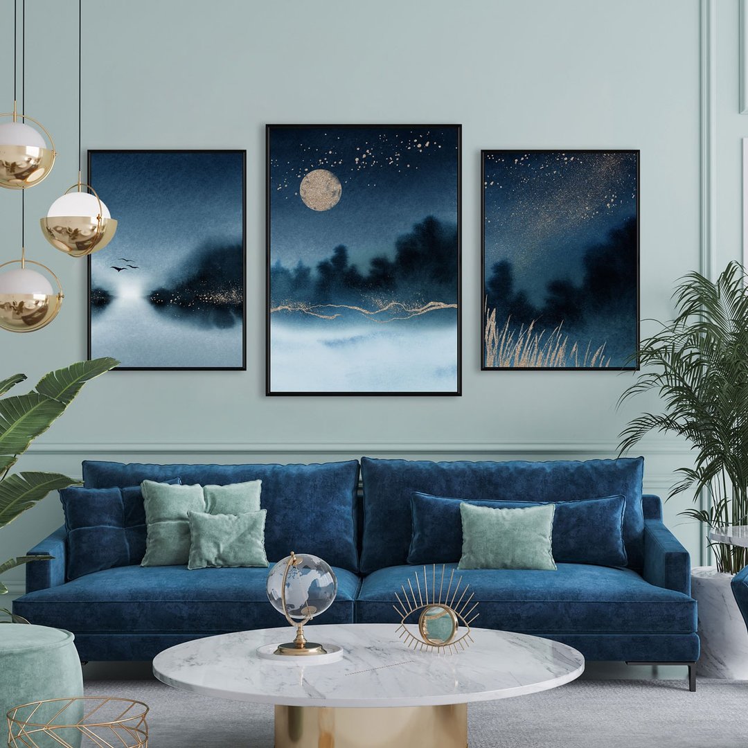 【联画优惠组合】星空系列挂画/客厅装饰/系列2幅95折 - 海报/装饰画/版画 - 其他材质 黑色