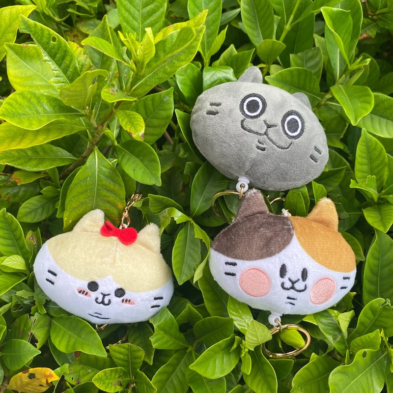猫头伸缩吊饰/钥匙圈 - 吊饰 - 棉．麻 