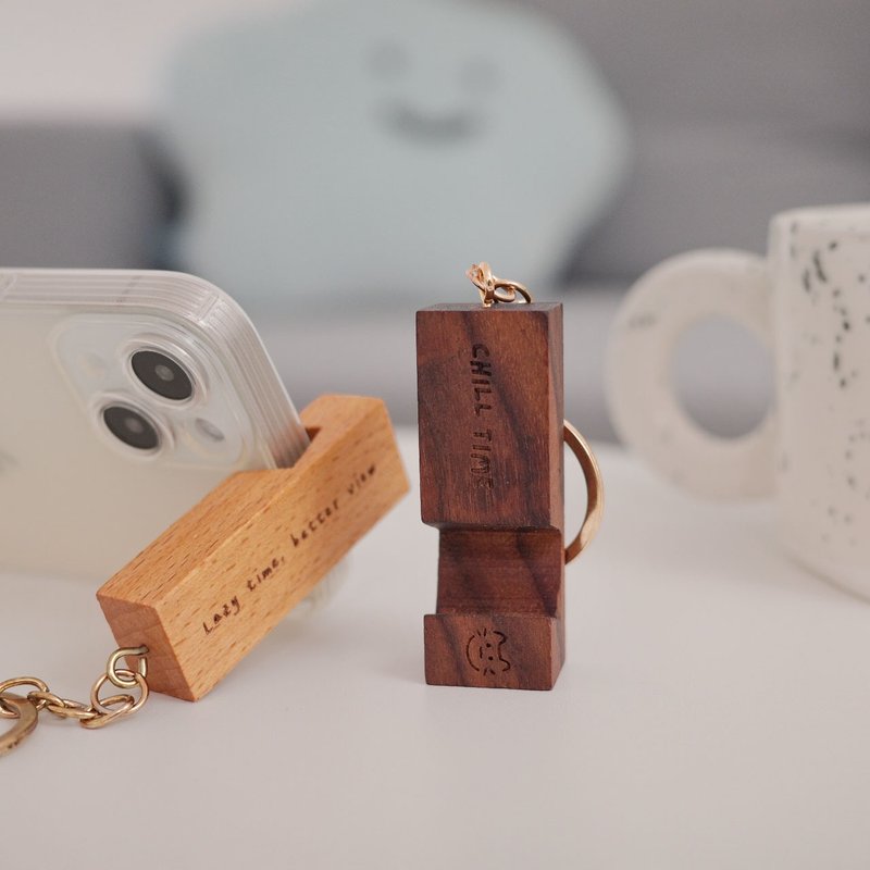 圣诞节礼物 手机架 定制化 刻图刻字 原木手机支架钥匙圈 吊饰 - 其他 - 木头 