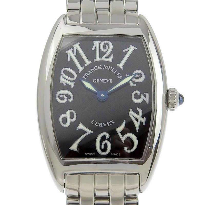 [日本直邮] 法兰克穆勒 Tono Curvex 手表 1752QZ SS 石英模拟显示黑色表盘女士腕表 [二手] - 女表 - 不锈钢 银色