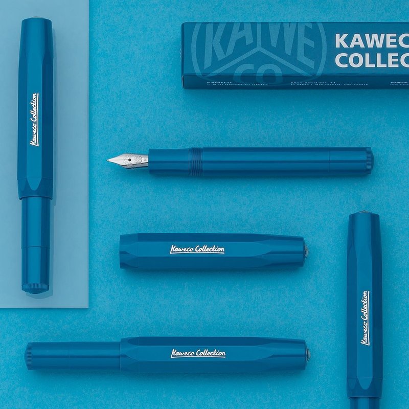 德国 KAWECO COLLECTION 系列钢笔 天青蓝 F - 钢笔 - 树脂 蓝色