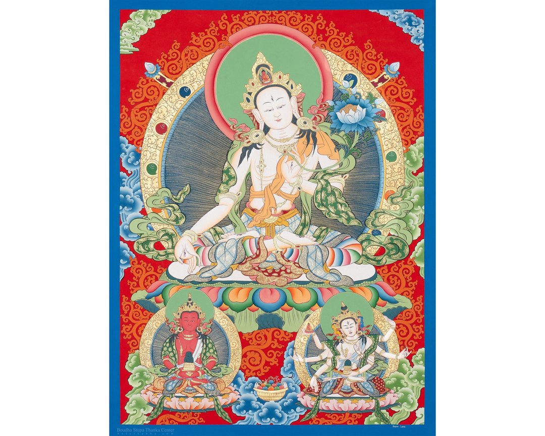 优雅的白度母唐卡 永恒的藏传艺术 精神之美 - 墙贴/壁贴 - 其他材质 多色