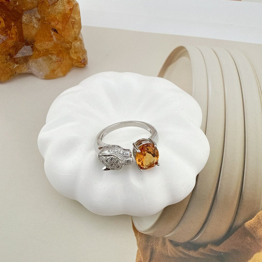 命定之环//黄水晶/戒指//钛钢镀 18K 活围 - 戒指 - 水晶 