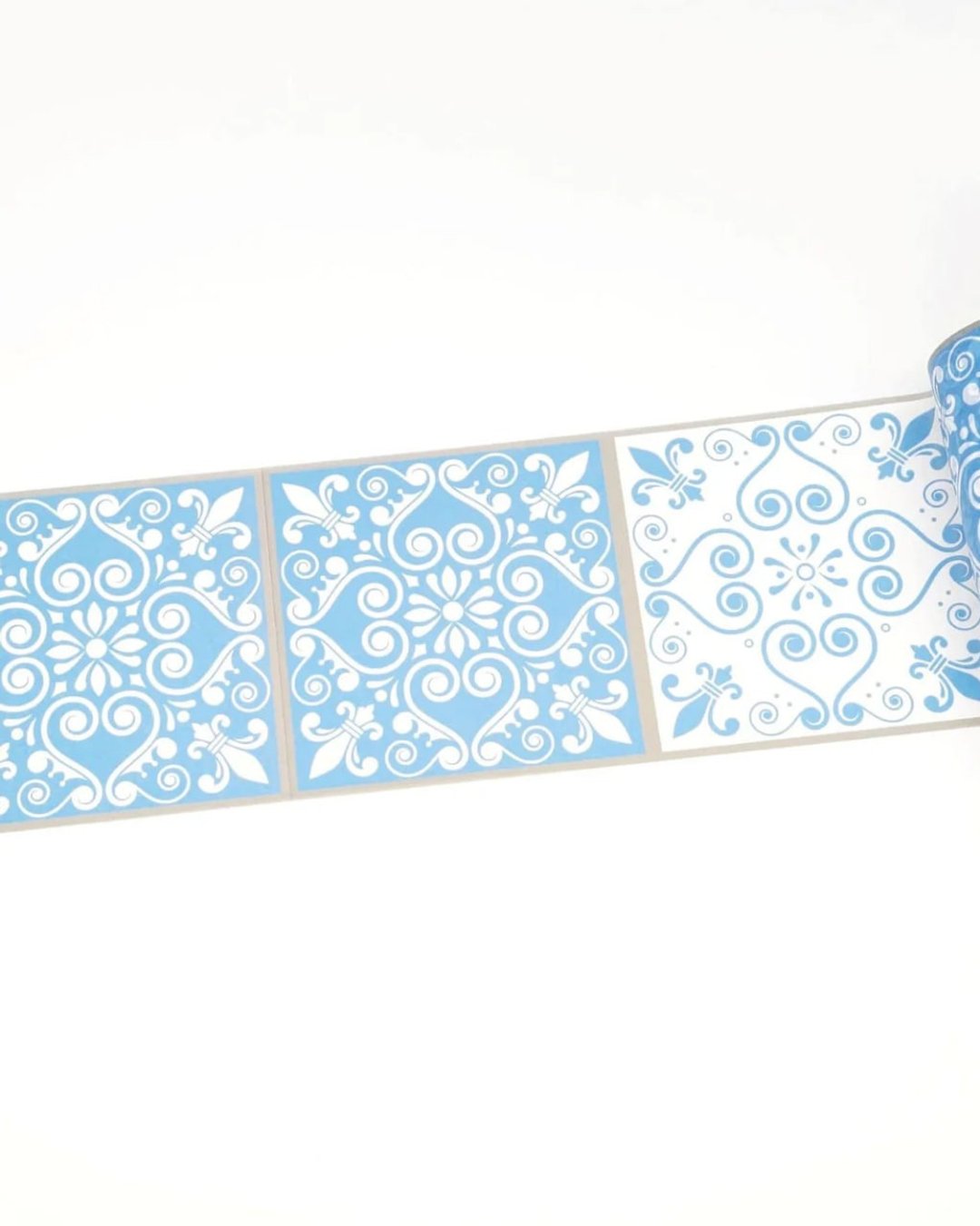 Blue and white Spanish / Portuguese tiles EXTRA WIDE washi - 纸胶带 - 纸 蓝色