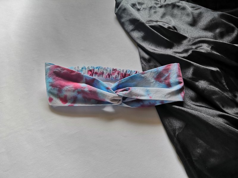 手染发带 渲染红蓝 - 发饰 - 棉．麻 多色