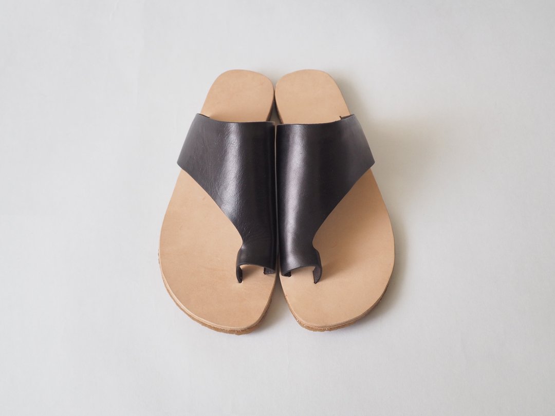 爱花凉鞋sandals-黑黑牛皮 - 男女凉鞋 - 真皮 黑色