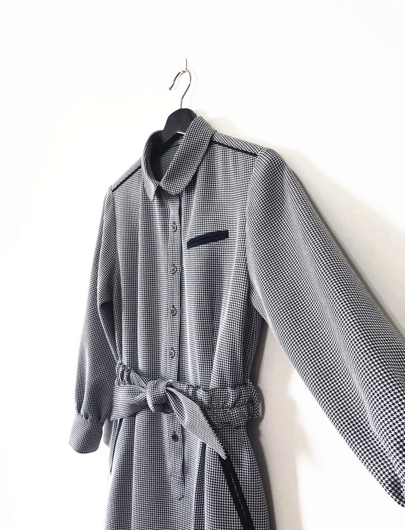 千鸟格 洋装 - 洋装/连衣裙 - 其他材质 黑色