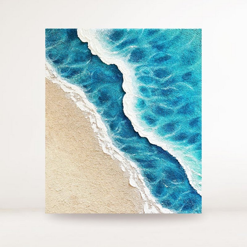 孵画室│台中画室│零基础绘画│肌理画│主题课程-浪花朵朵 - 插画/绘画/写字 - 棉．麻 