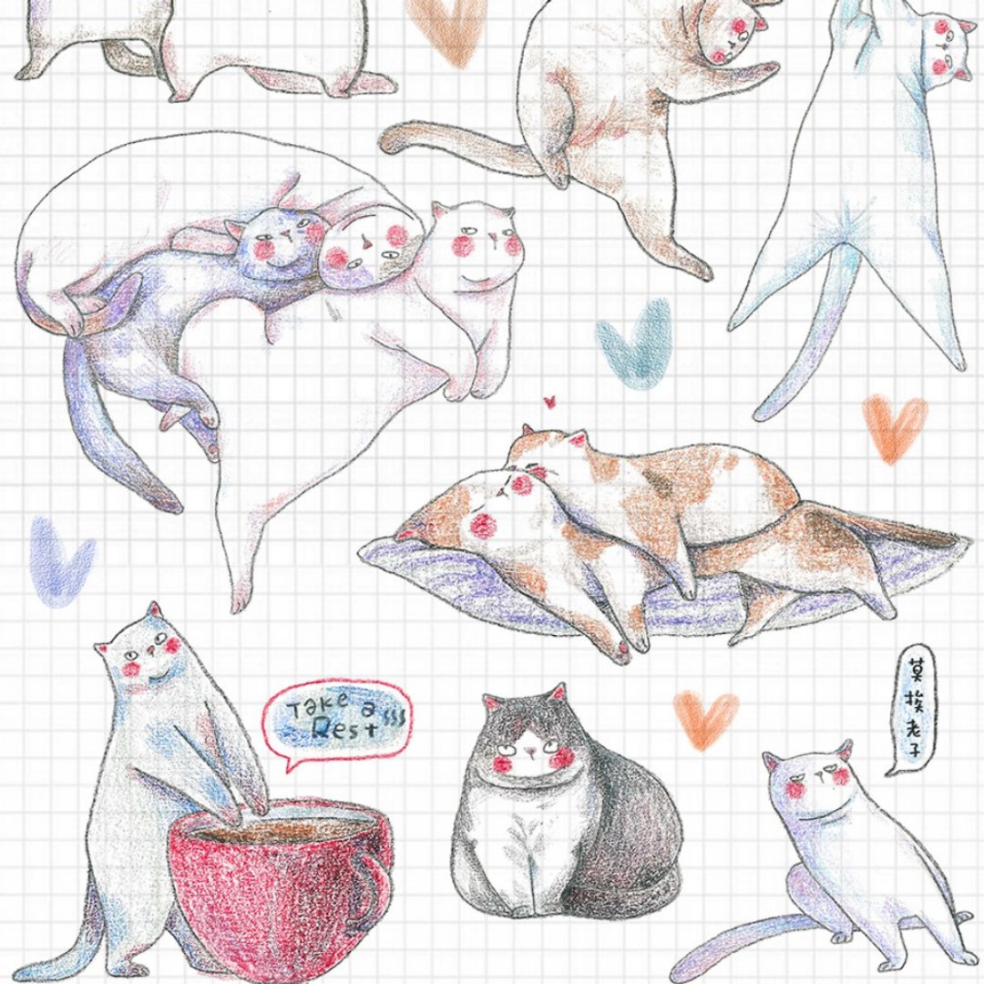 我是猫  和纸贴纸  切膜A6一张入 - 贴纸 - 纸 多色