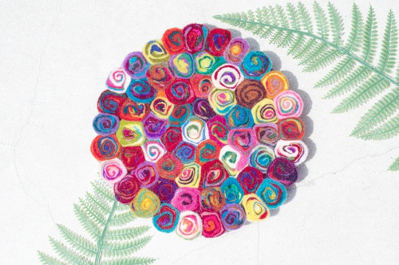 限量手工 生日礼物 母亲节礼物 圣诞礼物 民族风 森林系 生日礼物 快速到货 羊毛毡 彩虹 手工餐垫 隔热垫 锅垫 羊毛毡锅垫 - 马卡龙缤纷蛋糕 彩虹锅垫 - 餐垫/桌巾 - 羊毛 多色